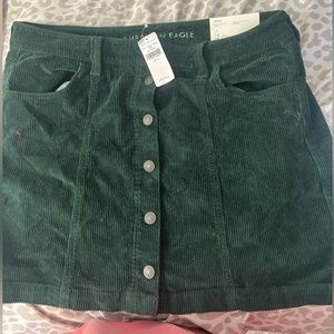 Green corduroy skirt